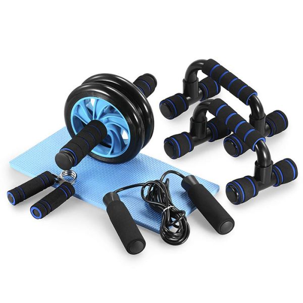 Quality 5 In 1 AB Wheel Roller Kit including Push UP Bar , Hand Gripper Jump Rope And Knee Pad wholesale