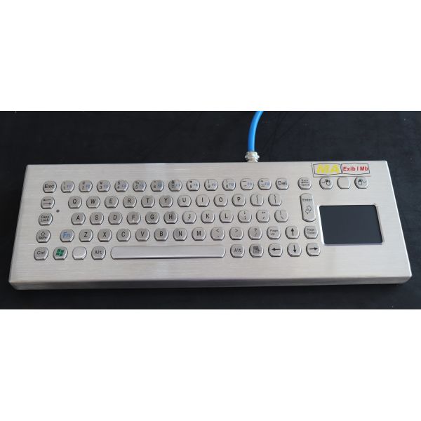Explosion Proof Stainless Steel Keypad , Industrial Pc Keyboard With Touchpad
