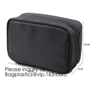 Canvas Makeup Bag Ladies Clutch Bag With Gold Zipper,Dopp Case Striped Canvas
