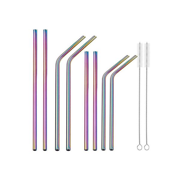 Quality Super Strong Pure Titanium Drinking Straws Lightweight With Cleaning Brush wholesale