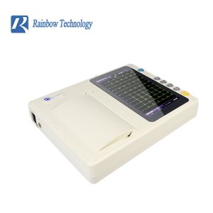 Portable 6 Channel ECG Monitor Touch Screen Analyzer Rechargeable Built in Li
