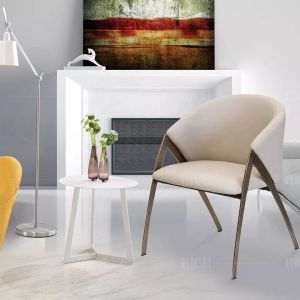 Scratch Resistance Italian Style Dining Chairs Cream Velvet Dining Chairs