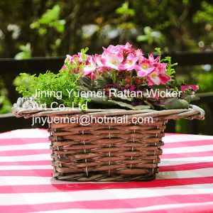 2016 new style wicker garden baskets squrare shape willow plant basket side