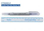 Semi Permanent Makeup Or Tattoo Double Head Skin Marker Pen With Ruler 14.5 Cm