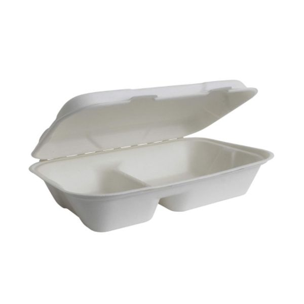 Quality Natural 35g Clamshell 22.5×12.5×5.5cm Biodegradable Salad Boxes wholesale