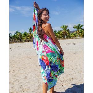Sublimation Sand Proof Beach Towels With Zip Pocket, Recycled Microfiber