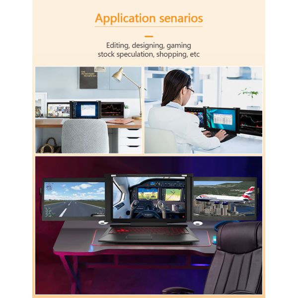 300cd/m2 13.3 Inch Triple Laptop Monitor Ips Hdr With Usb C