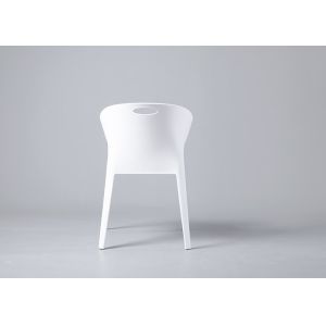 Red Coloured Plastic Dining Chairs Stain Resistant Nordic Style