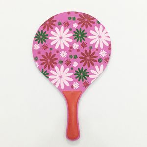 Polyester Wood Beach Racket Customized 38x24cm PU Wooden Beach Rackets