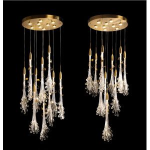 Cheap OEM LED Glass Flower Ceiling Light Soft Brightness Wear Proof for sale