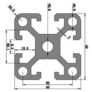 Anodized Aluminum Extruded Profile 30 X 30 Milling Drilling Cutting Deep