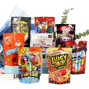 Heat Seal Resealable Mylar Bag, Custom Zipper Holographic Stand Up Pouch