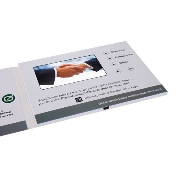 Bespoke Greeting Card With Video Screen Foil Stamping LCD Invitation Card