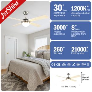 Modern Comfort Room 52" Ceiling Fan with Remote Control and LED Light NO Dimmer