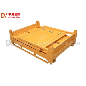 Side Holes Large Rack Storage System , Industrial Steel Folding Turnover Pallet