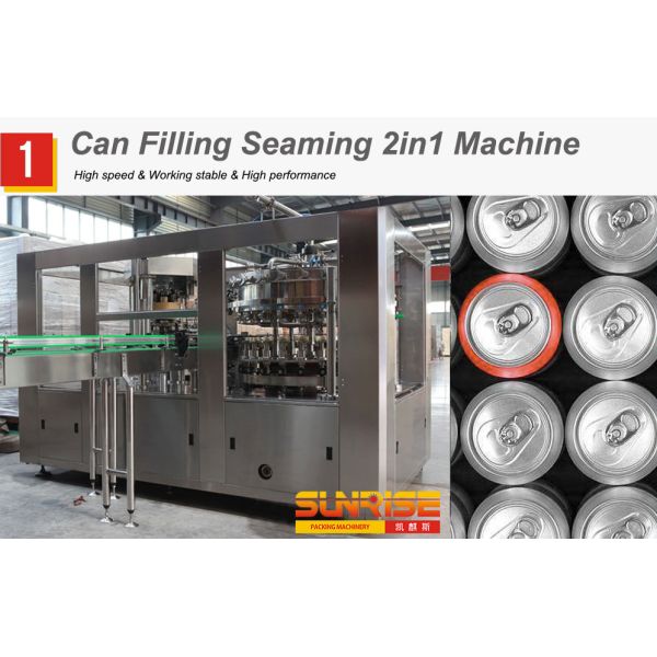 Automatic 330ml Energy Beverage Juice Aluminum Can Filling Sealing Machine