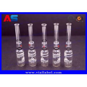 China Custom Printing 1ml Bodybuilding Pharmaceutical Glass Ampoule Clear on sale
