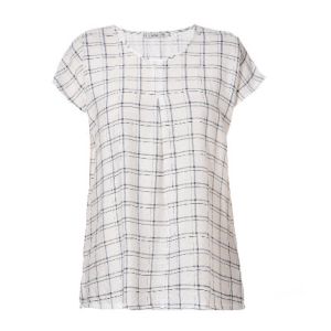China Customized Plus Size Checkered Shirt Stylish Loose Tops In Natural Linen Fabric on sale