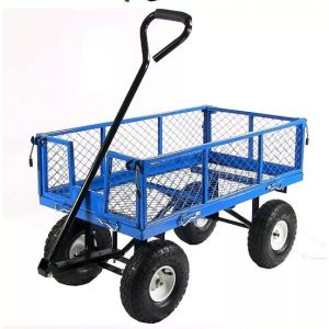 Tools Home Garden Wagon Cart with 4 Wheels and Mesh Structure in Heavy Duty Capacity