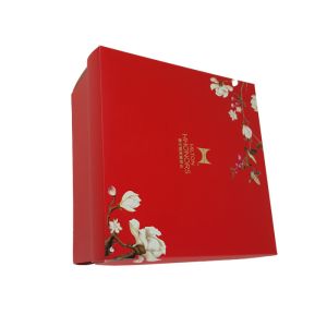 Cheap Packing Paper Box Printing Customized Flower Design Red Color Printing Lid &amp; Bottom Cardboard Material Box for sale
