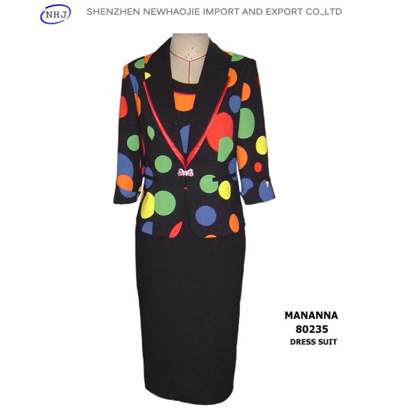 Quality Colorful Printing Jacket and Long Dress for Contrast Colour Suit wholesale