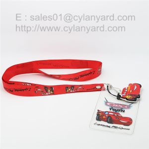 Cheap Full colour sublimated lanyard with plastic vinyl id pouch, for sale