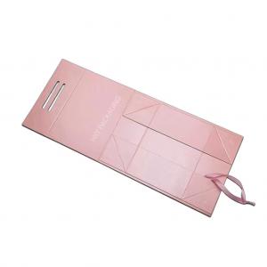 Cheap Magnetic Closure Flap Foldable Gift Boxes Pink Plain Printed With Hinged Lid for sale