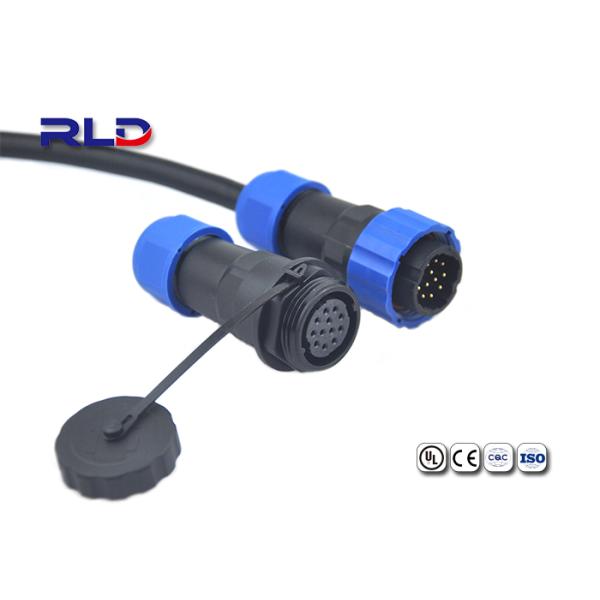4 5 6 7 9 Pin Female Waterproof SP13 Connector For LED Lighting