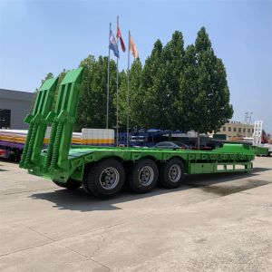 3-Axle 60t Dump Semi-Trailer with Hydraulic Ramp Low Bed Trailer and 4/5/6mm