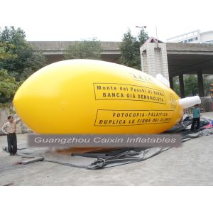 Cheap customized giant advertising lighting inflatable dark yellow blimp for sale