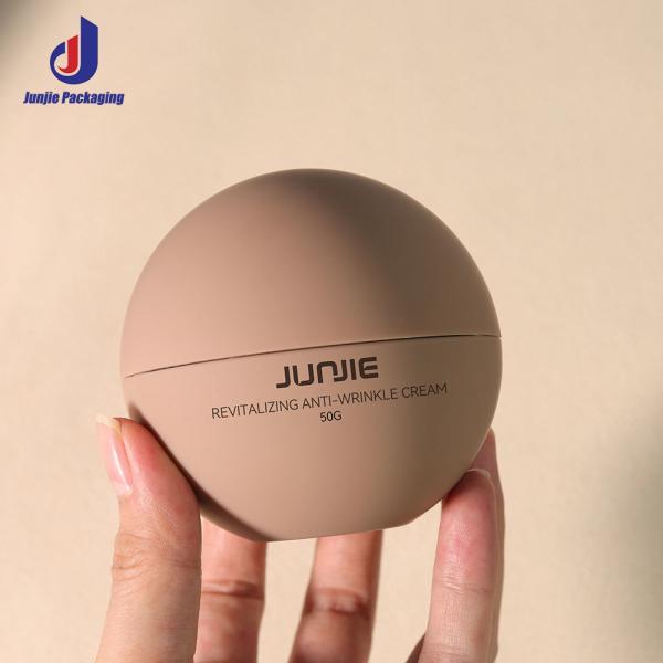 Quality Custom Empty Plastic 50ml Luxury Skin Care Double Wall AS Jar Body Butter Ball Round Cosmetic Cream Jar Packaging Jars wholesale