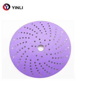 China Abrasive Automotive Purple Zirconia Sanding Disc Multi Holes With Velcro on sale
