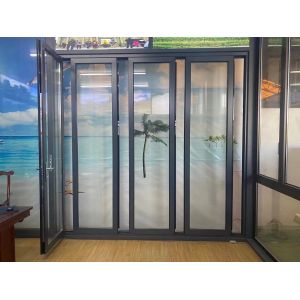 China Thick Frame Aluminum Folding Door with 50 Years Life Span Dust Resistant and Easy Cleaning on sale