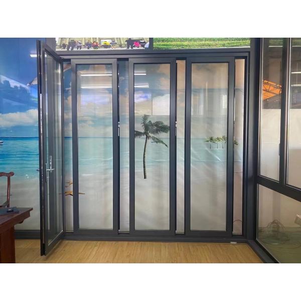 Quality Thick Frame Aluminum Folding Door with 50 Years Life Span Dust Resistant and Easy Cleaning wholesale