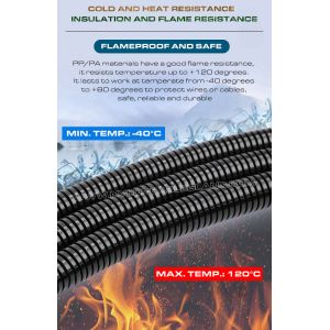 V-0 Flameproof Black Electrical Conduit Polypropylene (PP), AD21.2 Flexible Hose