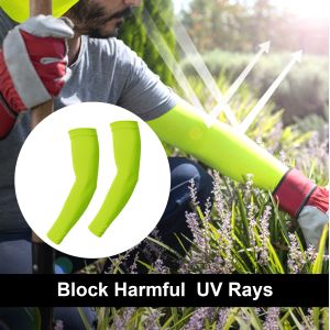 Unisex Lime UV Protection Silk Sports Sunscreen Ice Silk Sleeves for Cycling