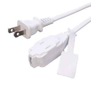 Cheap 2X16AWG White 2 Pin Home Microwave Oven Plug Electrical Cord Extension Cords for 125V Rated Voltage and PVC Jacket Material for sale