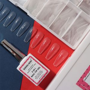 China Create Stunning Nail Designs with 500pcs/set Acrylic French Style Natural False Nail Tips U-shape Artificial Nail Art Tips on sale