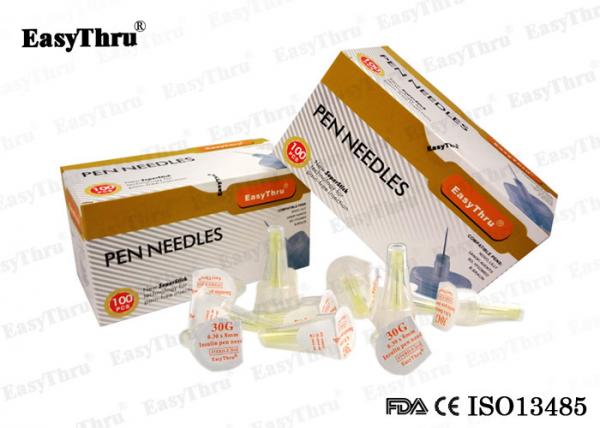 Quality 100% Medical Grade 30G * 8mm Safety Pen Needles , Disposable Diabetic Insulin Needles Syringe Needle wholesale