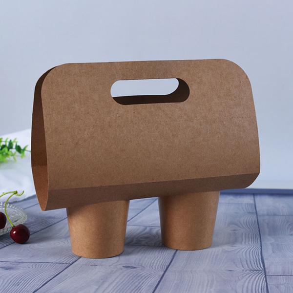 Take away 2 Cup 4 Cup paper pulp carrier Biodegradable disposable coffee paper cup holder tray