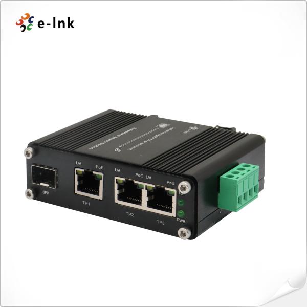 Industrial Gigabit PoE Switch 3 Port 10/100/1000T 802.3at 30W to 1 Port 100