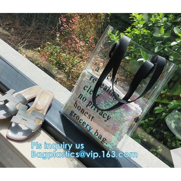 vinyl pvc zippered shopping bag for home/daily use, Wear Resistant Eco Friendly PVC Shopping Bag, Custom Transparent Gif