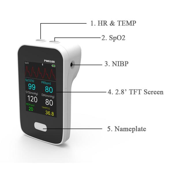 Multi Parameter Patient Tracker With Spo2 Heart Rate TEMP Measurement And Data