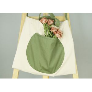 45*36cm Canvas Large Tote Bag With Outer Pocket And Adjustable Strap