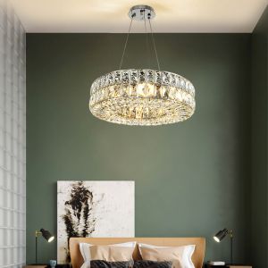 50*13cm Residential K9 Flush Mount Circular Crystal Pendant Light