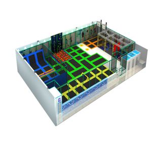 indoor Commercial Trampoline Park EPE Soft Pad With Ninja Course