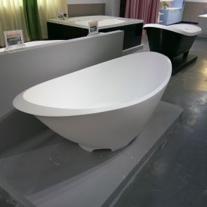 Cheap Modern Luxury Stone Freestanding Tub Smooth Stand Alone Soaking Tub for sale