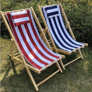 General Outdoor Furniture Modern Design Adjustable Height Foldable Wooden Beach