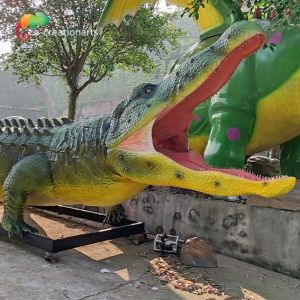 China Zoo Exhibition Realistic Animatronic Animals Life Size Crocodile Waterproof on sale
