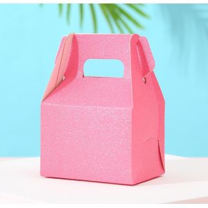 Eco-Friendly Mini Paper Treat Boxes with Handle Party Favor Packaging in Bright